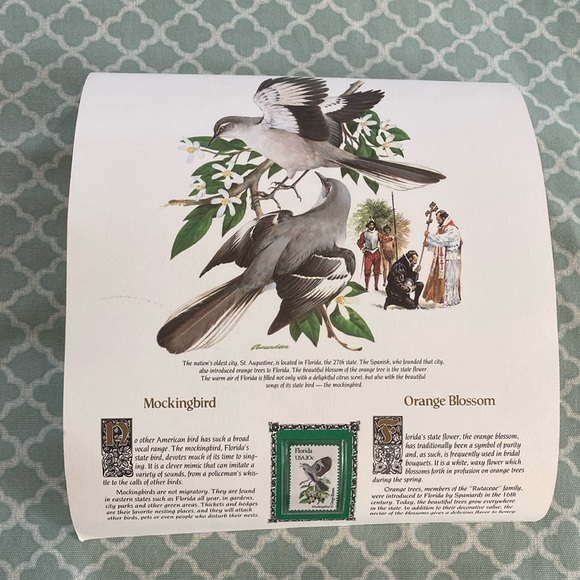 Postal Commemorative Society Florida State Bird Print  & Stamp - Picture 7 of 9